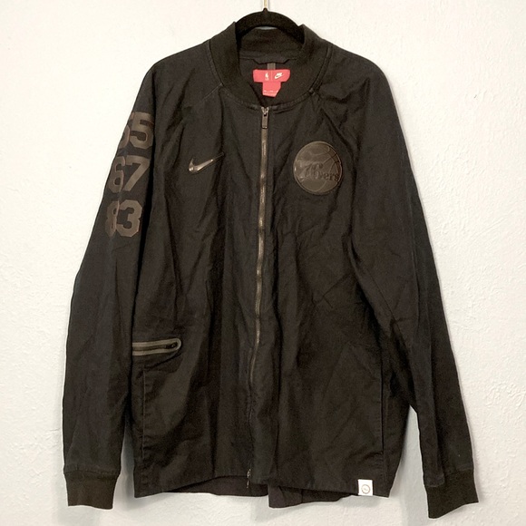 Nike Mens Size XXL Philadelphia 76ers Modern Varsity Jacket Black NBA Basketball - Picture 1 of 14
